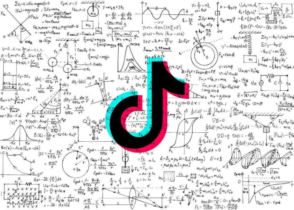 TikTok logo with Mathematic Equations