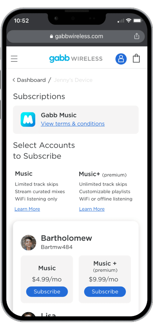 Gabb Music Subscription